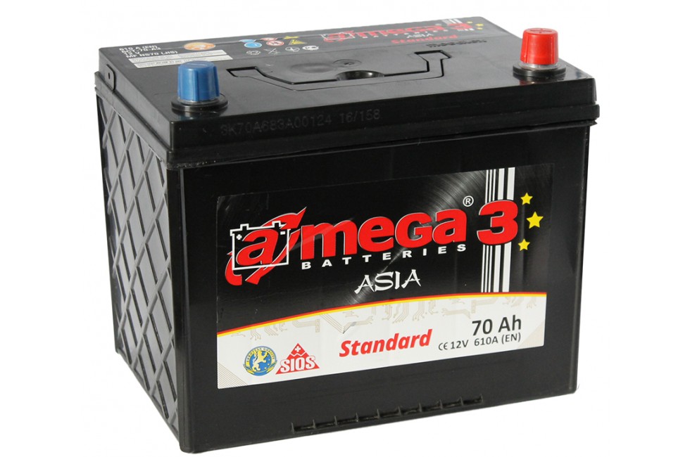 Аккумулятор A-mega Asia Standard 70 JR